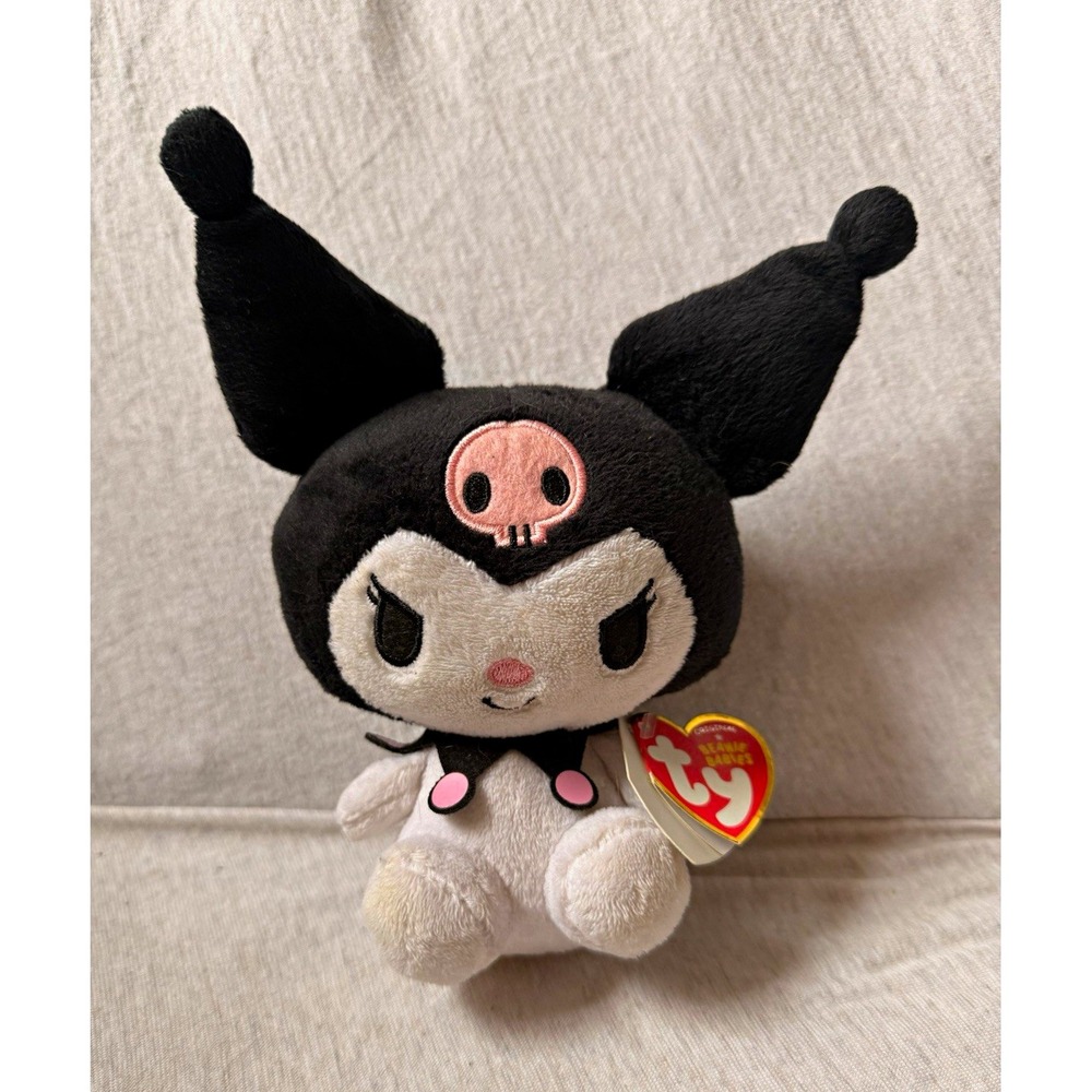 Ty Beanie Babies Sanrio Kuromi Cat Plush Doll Black/White/Pink